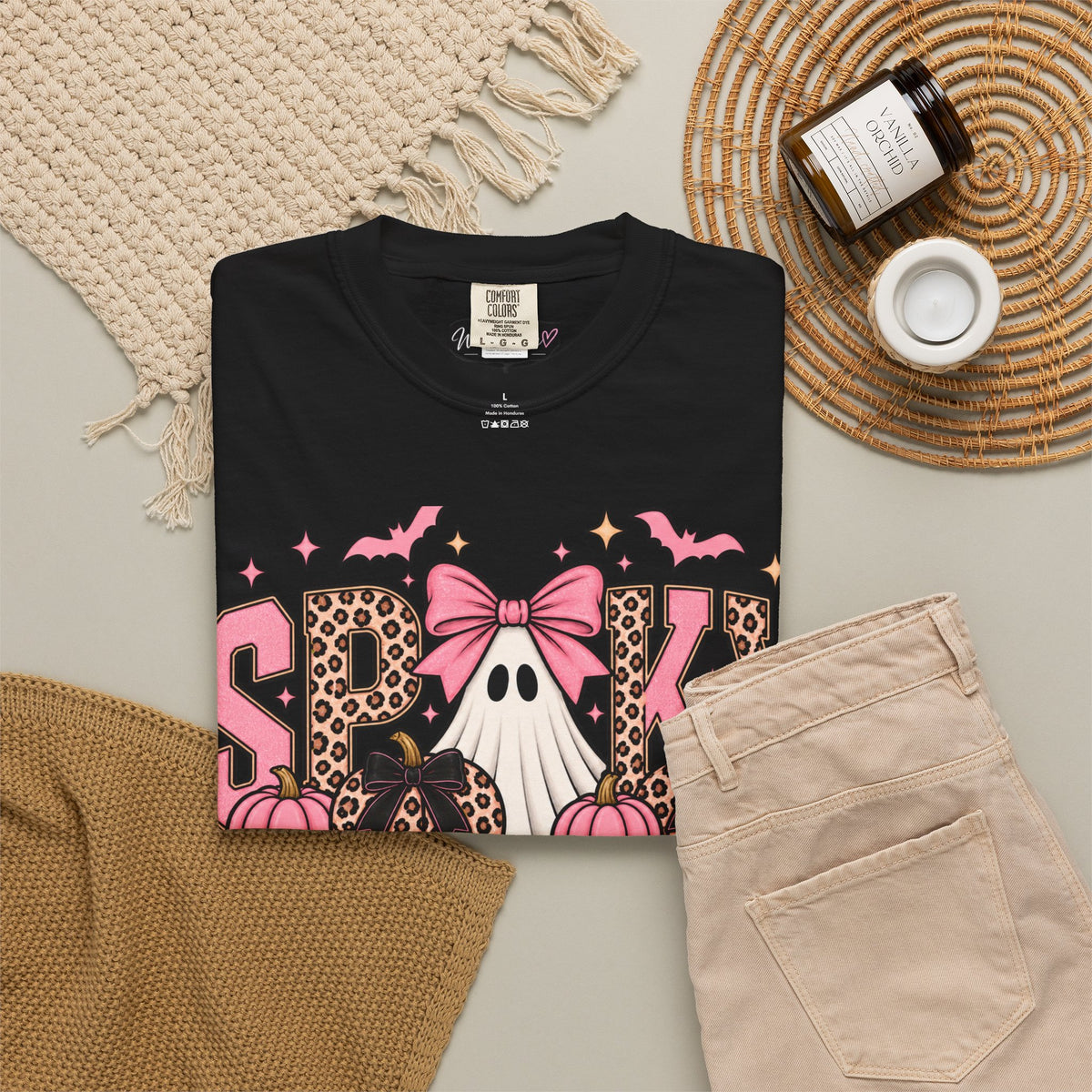 Spooky Season Pink Leopard Tee