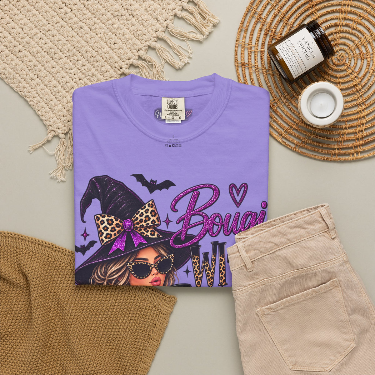 Bougie Leopard Witch Halloween Graphic Tee