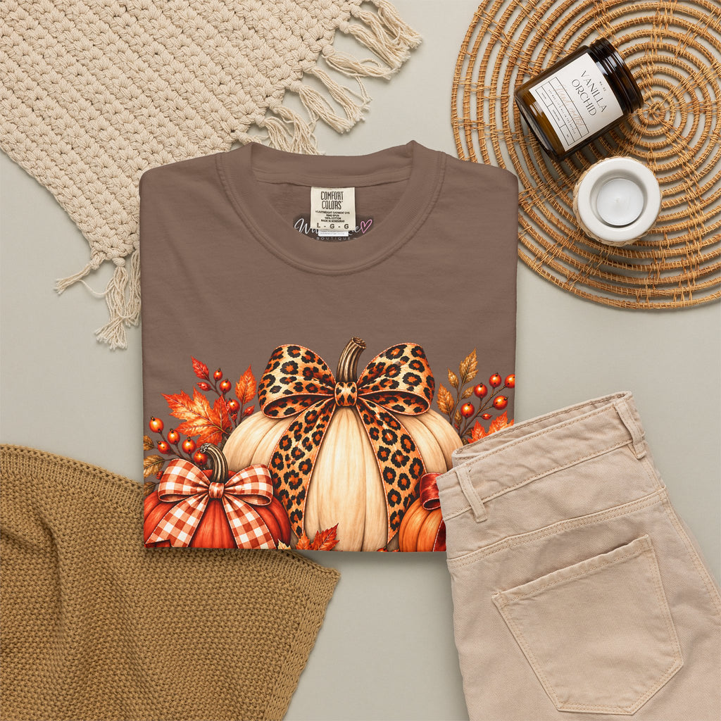 Harvest Pumpkin Bow Tee