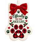 Paw Print Christmas Stocking – “Officially on the Nice List” Holiday Pet Stocking