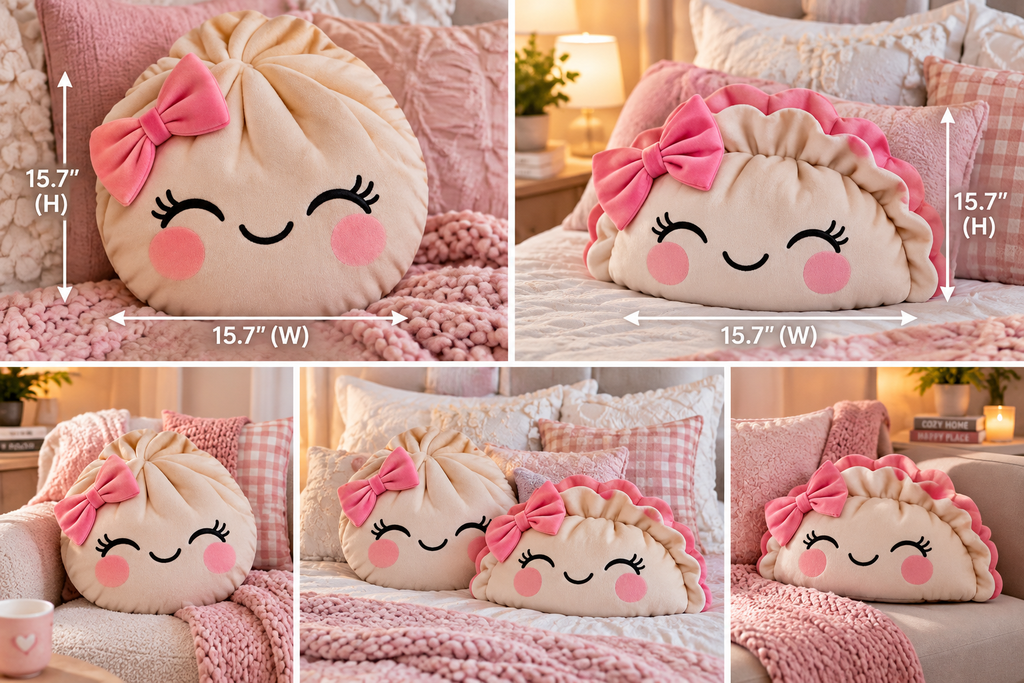 Kawaii Dumpling Pillow — Cute Plush Cushion